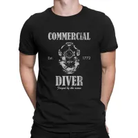 การพิมพ์ที่ยอดเยี่ยมผู้ชายเสื้อยืดคอกลม Commercial DIVER TShirt สำหรับชายดำน้ำลึก VINTAGE cotton Tees ลูกเรือคอเสื้อยืด Gift