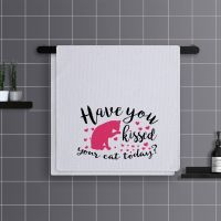 Kitchen Towels Dog Lover Dish Towels for Kitchen Dogs Welcome Tolerated Hand Tea Towels Christmas Housewarming Gifts for Friends Dish Cloth  Towels