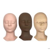 Silicone Training Mannequin Head Removable Eyelids for Grafting Eyelash Extension Beginner Makeup Soft Touch Rubber Practice