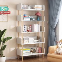 Mrs.DIY ชั้นวางหนังสือFC2 ชั้นวางของอเนกประสงค์ สีขาว สีครีม ชั้นวางมินิมอล มีกันตก ชั้นวาง 3/4/5 ชั้น