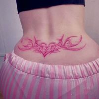 ☑ 5Pcs Set Lasting Temporary Tattoo Stickers Love Sexy Tattoo Cover Scars Temptation Pink Sexy Waist Fake Tattoo for Women