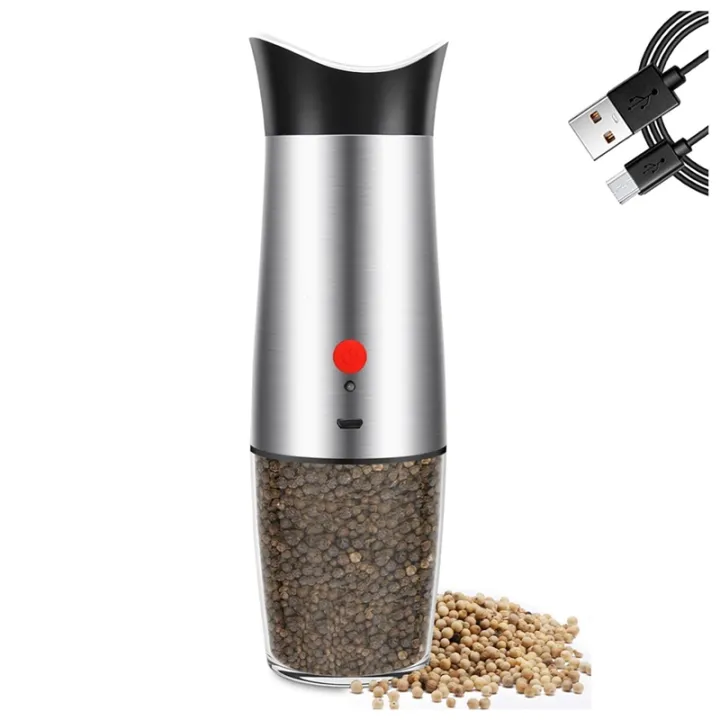 Electric Salt and Pepper Grinder Mill Rechargeable USB Gravity Pepper