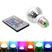 【▼Hot Sales▼】 mian885 E27 Rgb หรี่แสงได้หลอดไฟโคมไฟ Led เมจิก Rgb 16เปลี่ยนสีได้3W 85-265V 110V 220V 24key ไฟส่องสว่างควบคุมจากระยะไกล Ir