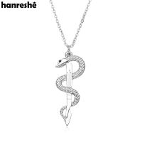 Hanreshe Silver Plated Snake Scalpel Pendant Necklace Medical Surgeon Doctor Nurse Quality Exquisite Surgical Jewelry Necklaces Fashion Chain Necklace