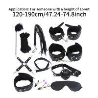 11pcs สำหรับคู่ Handcuffs COLLAR ผู้หญิงผู้ชายน้ำหนักเบาของขวัญ Whip Sex ของเล่นปรับ Kinky แบบพกพาหนัง PU เตียง Restraints BDSM ชุด