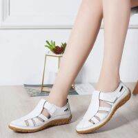 COD ◄◘ saafeeqdsdfsdw Women Sandals Thick Bottom Cross Belt Flexible Soft Sole Handmade Leather Sandals