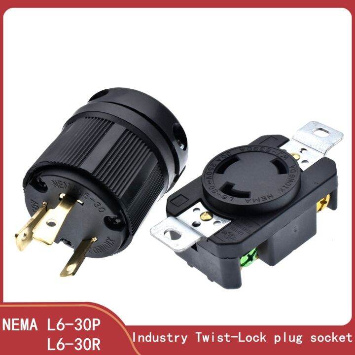 NEMA Male amp; Female Twist Lock Electrical Plug L6 30P L6 30R 30A 250V