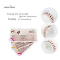 NAVINA ขนตาปลอม ขนมิ้งค์ธรรมชาติ แบบช่อ 6d หนา 0.07 มม.