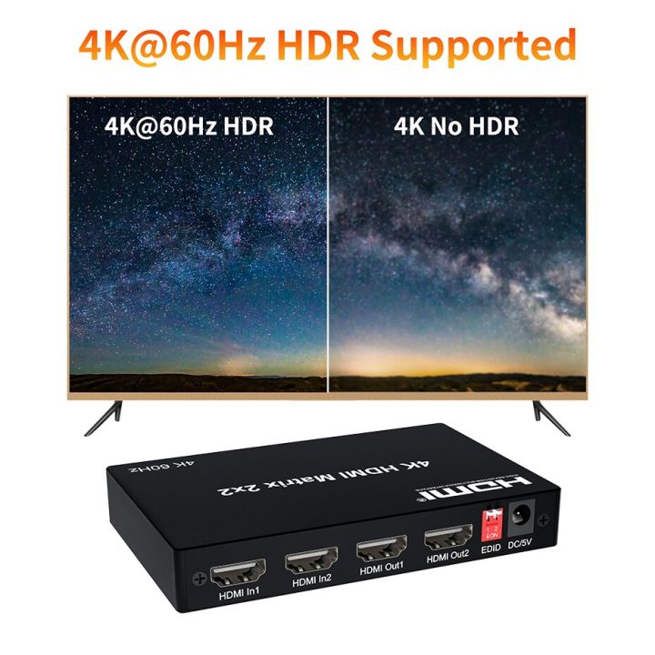 hdmi-matrix-4k-60hz-hdmi-2-0เมทริกซ์สวิทซ์แยก6x2-4x2เมทริกซ์-hdmi-2x2ตัวสลับวิดีโอ-hdmi-กับเครื่องแยกสัญญาณเสียง-hdmi