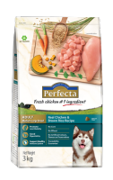 Perfecta Adult Medium-Large Breed Chicken&amp;Brown Rice ไก่และข้าวกล้อง สำหรับสุนัขโตพันธุ์ใหญ่ ขนาด 3 KG.