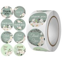 hot！【DT】♤۞✐  100-500pcs Flowers Thank You Stickers Adhesive Label Business Wedding Small Business Bakery
