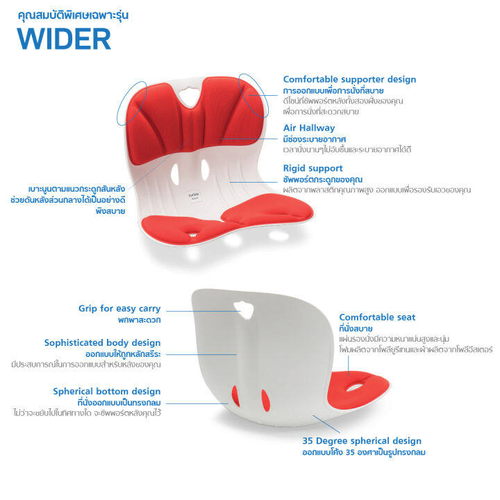 curble-wider-r-เก้าอี้รองนั่งรุ่นไวเดอร์-แดง-แก้อาการปวดหลัง-ปวดเอว-ปวดคอ-ปวดบ่า-ปวดไหล่-ปวดก้นกบ-ปวดสะบัก-ปวดสะโพก-ปวดร้าวลงขา