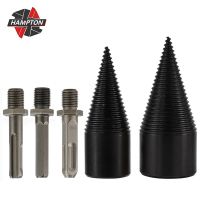 32/42mm Firewood Splitter Drill Bit Round/Hex/Triangle Shank Wood Cone Reamer Punch Driver Drill Bit Split Drilling Tools