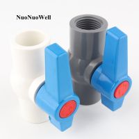 2pcs/lot 20mm PVC Ball Valve 1/2" Female Thread Globe Valve Irrigation Garden Water Connectors Aquarium Tank Adapter Blue Handle Watering Systems  Gar