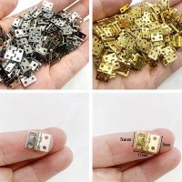 50pcs Brass Plated Mini Hinge Small Decorative Jewelry Wooden Box Cabinet Door Hinges With Nails Dollhouse Furniture Door Hardware Locks