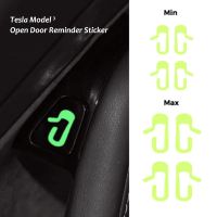 8 Pcs Luminous Car Door Open Exit Sticker Decal For Tesla Model 3 Practical Door Prompt Sticker Interior Decoration Bumper Stickers  Decals  Magnets