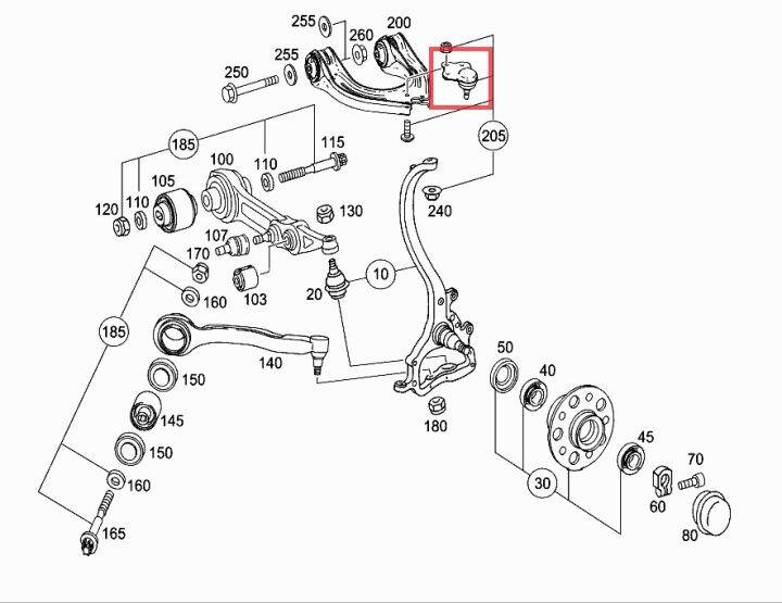 ลูกหมากปีกนกบน-ลูกหมากตีนเป็ด-benz-w211-ยี่ห้อ-lemforder-แท้-100-e200-e220-e240-e280-e300