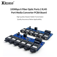 10100M โหมดเดียวไฟเบอร์สวิทช์ Optical Media Converter PCBA 6*155M ไฟเบอร์พอร์ต2 RJ45พอร์ต20KM SC Fast Ethernet Simplexduplex