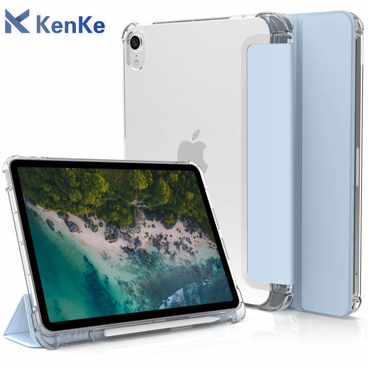 kenke-case-ipad-เปลือกแข็งฝ้าโปร่งใสสามพับพร้อมช่องใส่ดินสอ-ด้านซ้าย-เคสอัจฉริยะสำหรับ-ipad-รุ่น10th-ipad-mini-6-ipad-2022-m2-pro-11-ipad-mini-5-ipad-7-8-9-gen-เคสไอแพด-gen9-2020-ipad-gen-5th-6th-ipad