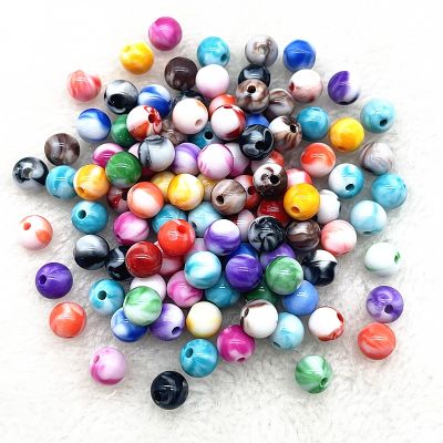 6-12mm Round Mist Acrylic Beads Loose Spacer Beads for Jewelry Makeing DIY Handmade Clothing Accessory