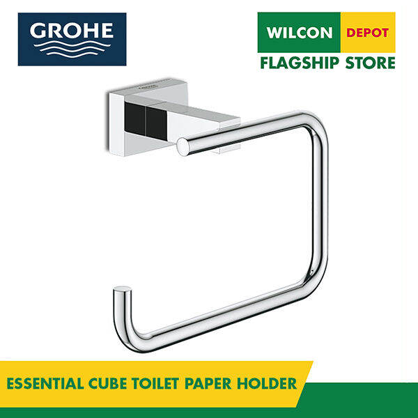 GROHE Essentials Cube Bathroom Toilet Paper Holder by Wilcon Depot