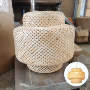 Baoblaze Bamboo Lampshade Hand-made Cover Removable Dust