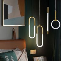 Nordic Simple Bar Pendant light Postmodern Hanging lamp Restaurant Bedroom Bedside Luxury Clothing store Staircase U-shaped lamp