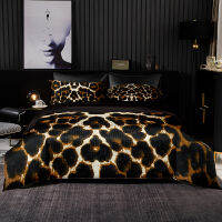 ชุดเครื่องนอนคุณภาพ Wild Leopard พิมพ์ผ้านวมพร้อมปลอกหมอน ultra Soft และ Easy Care สำหรับ King Queen Size