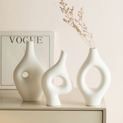 ♞ Cross-border selling ceramic vases white vase furnishing articles contracted flower arrangement wholesale