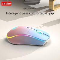 Eweadn G308 2.4ghz Wireless Mouse Ergonomics Rgb Light Rechargeable Mute Click Gaming Mouse For Pc Gaming Office Computer  Lapto Basic Mice