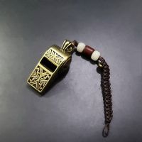 hot seller copper one-piece retro brass whistle creative carved pendant high-pitched outdoor life-saving gift