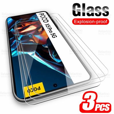 【cw】 For Xiaomi Poco X5 Pro Glass 3Pcs 3D Tempered Protective PocoX5 X5Pro Pocco X 5 5X 5G 2023 Screen Protector Cover Film ！