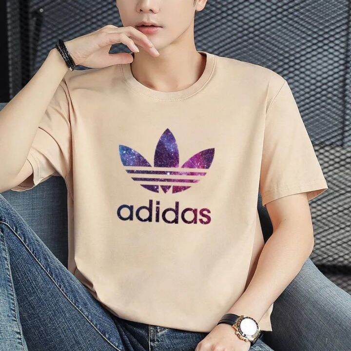 adidase-เสื้อยืดผ้าฝ้ายแขนสั้นสำหรับผู้ชายและผู้หญิง-เสื้อตัวในแบบหลวมเสื้อกีฬาสไตล์ลำลอง11สีลดราคา-s-5xl