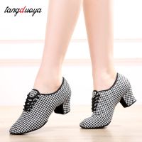 hot【DT】 Latin Shoes Jazz Ballroom Dancing Woman Heels 5cm Training Tango Sneakers Female