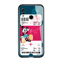 UCUC เคสแข็งสำหรับ Honor 10 Lite P สมาร์ท2019ปลอก Creative การ์ตูนเที่ยวบินตั๋ว Minnie Mouse โดนัลด์เดซี่เป็ด Glossy กระจกเทมเปอร์ฝาหลังปลอก