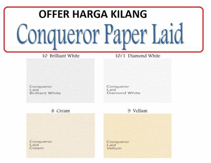 CONQUEROR PAPER LAID WHITE, CONQUEROR PAPER LAID CREAM, CONQUEROR PAPER