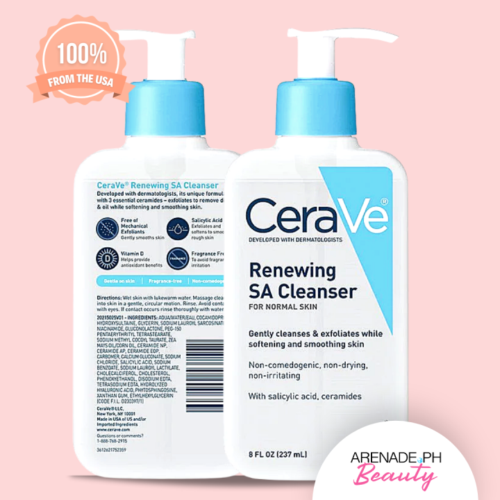 CeraVe Salicylic Acid Cleanser Renewing Exfoliating for Normal Skin, (8 ...