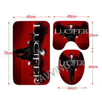 Lucifer 3D พิมพ์ม่านอาบน้ำกันน้ำห้องน้ำม่านกันลื่นพรมน้ำชุดพรมห้องน้ำพรมบ้าน