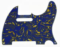 KAISH Guitar Pickguard Scratch Plate Blue/Yellow Shell for TL 3 Ply