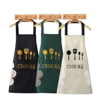 Pocket Kitchen Wipeable Waterproof Oil-Proof PVC Adult Bib Reindeer Kitchen Nail Salon Master Apron For Women Baking Accessories Aprons