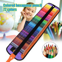 Rollable Canvas Bag Color Hexagonal Pencil 72 Colors Student Painting Set Smooth Writing EM88