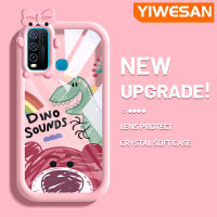 YIWESAN เคสสำหรับ VIVO Y30 Y30i Y50การ์ตูนน่ารักสตรอเบอรี่หมีนุ่มน่ารักกรอบเคสใส่ Tpu เคสกันกระแทกกล้อง