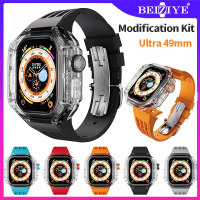 นาฬิกา เคสสีใส+สาย สำหรับ Apple Watch Ultra 49mm Smart watch สายยางและเคสป้องกัน Modification Kit i Watch Band Ultra 49mm สายนาฬิกา