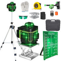 16 Lines เลเซอร์ระดับ เครื่องวัดระดับเลเซอ เลเซอร์ เลเซอร์วัดระดับ 4D 16 Lines Laser Level 【ซื้อจะแถม 1.2Mวงเล็บ】360 Horizontal And Vertical Super Powerful Laser level green Beam laser level ระดับเล