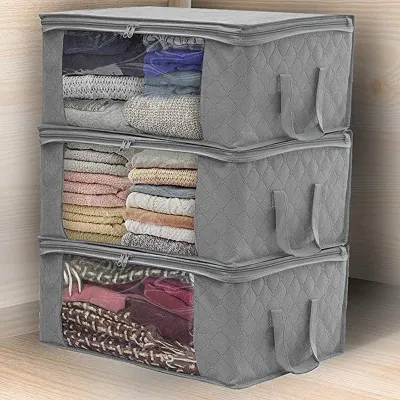 Non-Woven Clothes Storage Bag Folding Quilt Dust-Proof Cabinet Finishing Box Home Storage Supplies Space Bags organizador