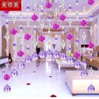 Beautiful curtain beautiful crystal bead rose peach blossom feng shui bedroom door beads european-style kitchen sitting room porch partition