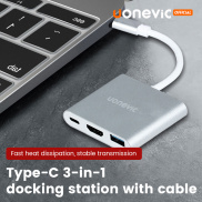 Uonevic 3-Trong-1 Type-C USB HUB Đến Nhiều Cổng USB 3.0 Dock ChuyểN ĐổI