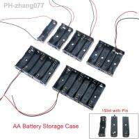 Black Plastic AA Size Power Battery Storage Case Box Holder Leads With 1 2 3 4 5 6 Slots AA Battery Storage Case