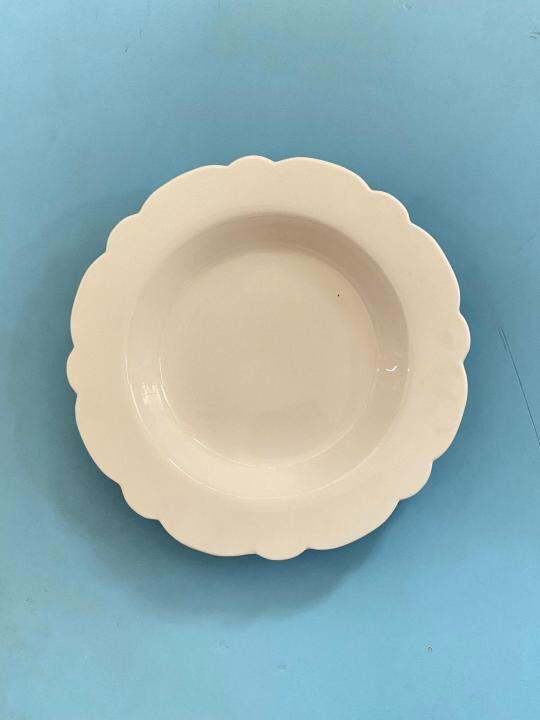 WY3511 Ceramic White Microwavable Serving Deep Plate Lazada PH