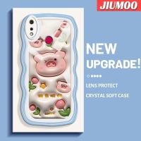 เคส JIUMOO สำหรับ Realme 3 Pro เคส3i Realme ลายการ์ตูน3D ดอกไม้หมูดีไซน์ใหม่กรอบคลื่นคอลอร์เคสโปร่งใสลายกล้องถ่ายรูปเคสมือถือนิ่มที่สร้างสรรค์เคสซิลิกาเจลฝาครอบป้องกัน